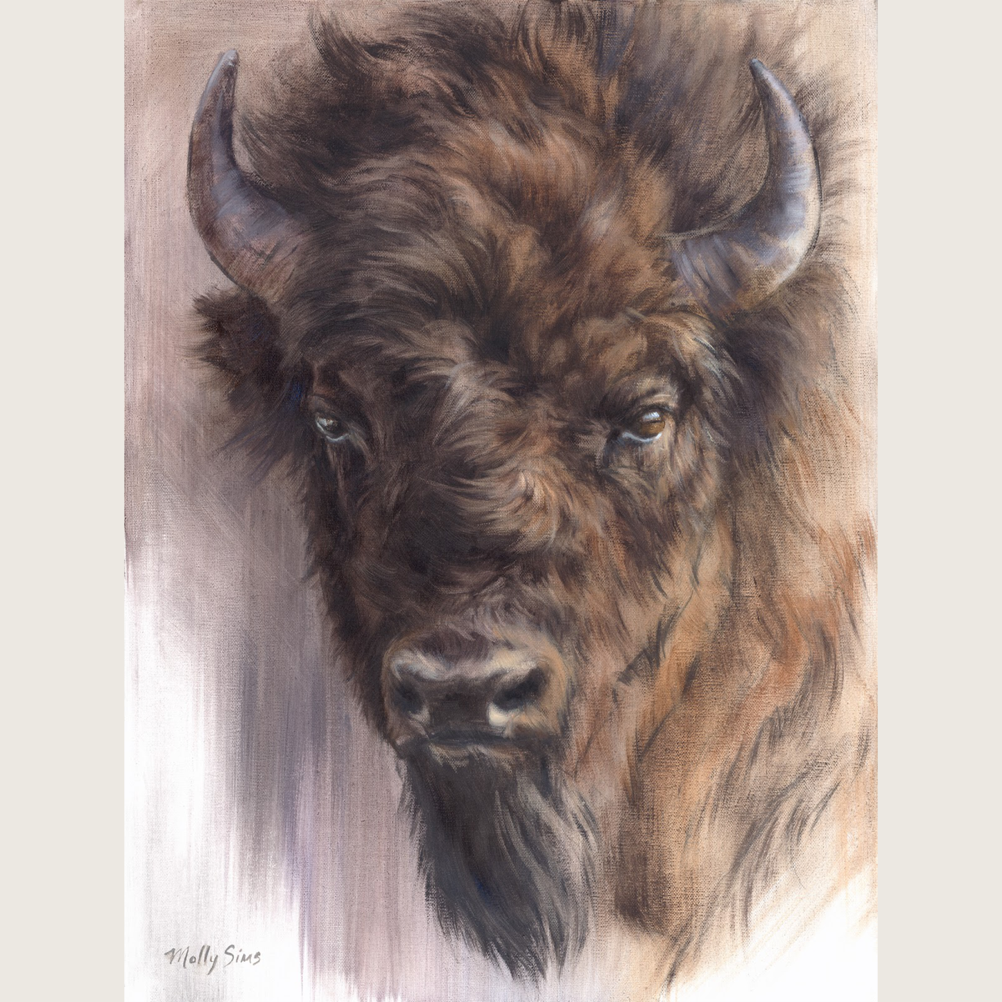 Bison Portrait ~ 12" x 16" ~ Print
