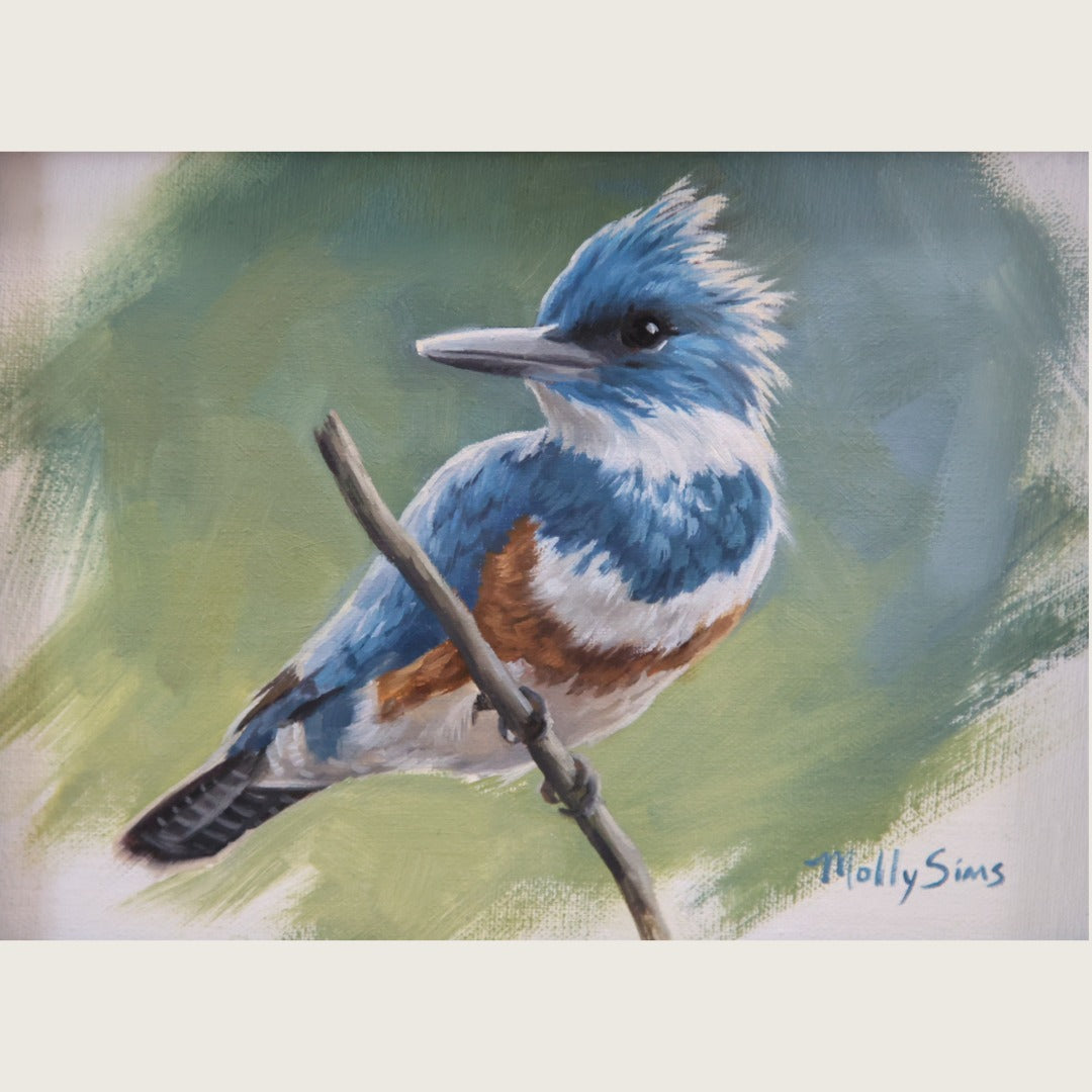 Kingfisher Portrait ~ 6" x 8"