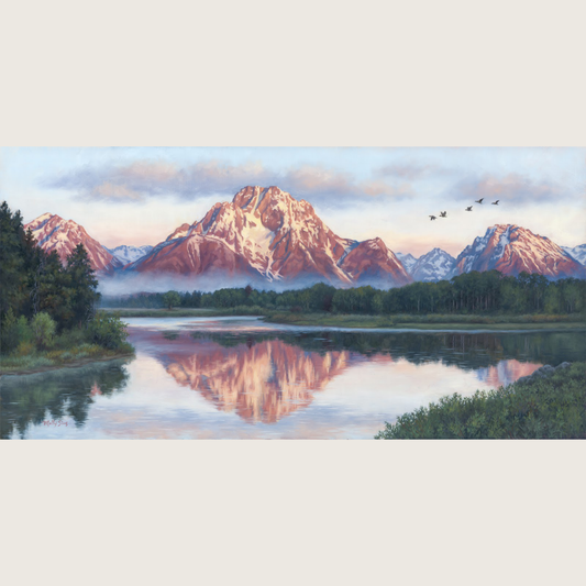 Tetons Sunrise at Oxbow Bend ~ 18" x 36"