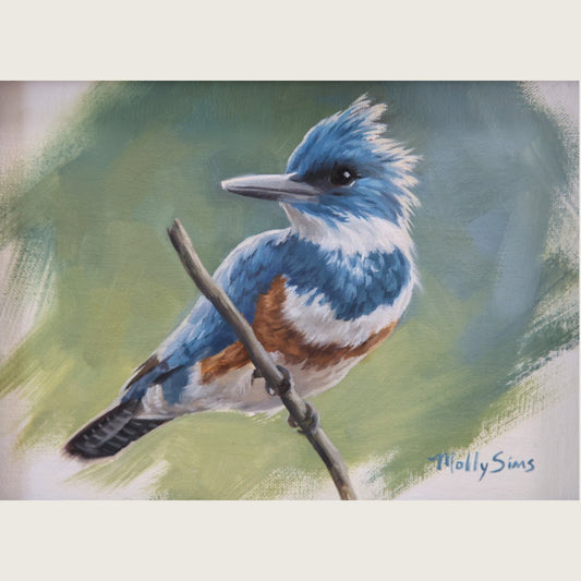 Kingfisher Portrait ~ 6" x 8"