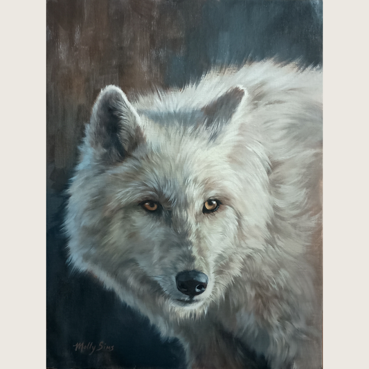 SOLD ~ White Wolf Portrait ~ 12" x 16" ~ Out West Art Show