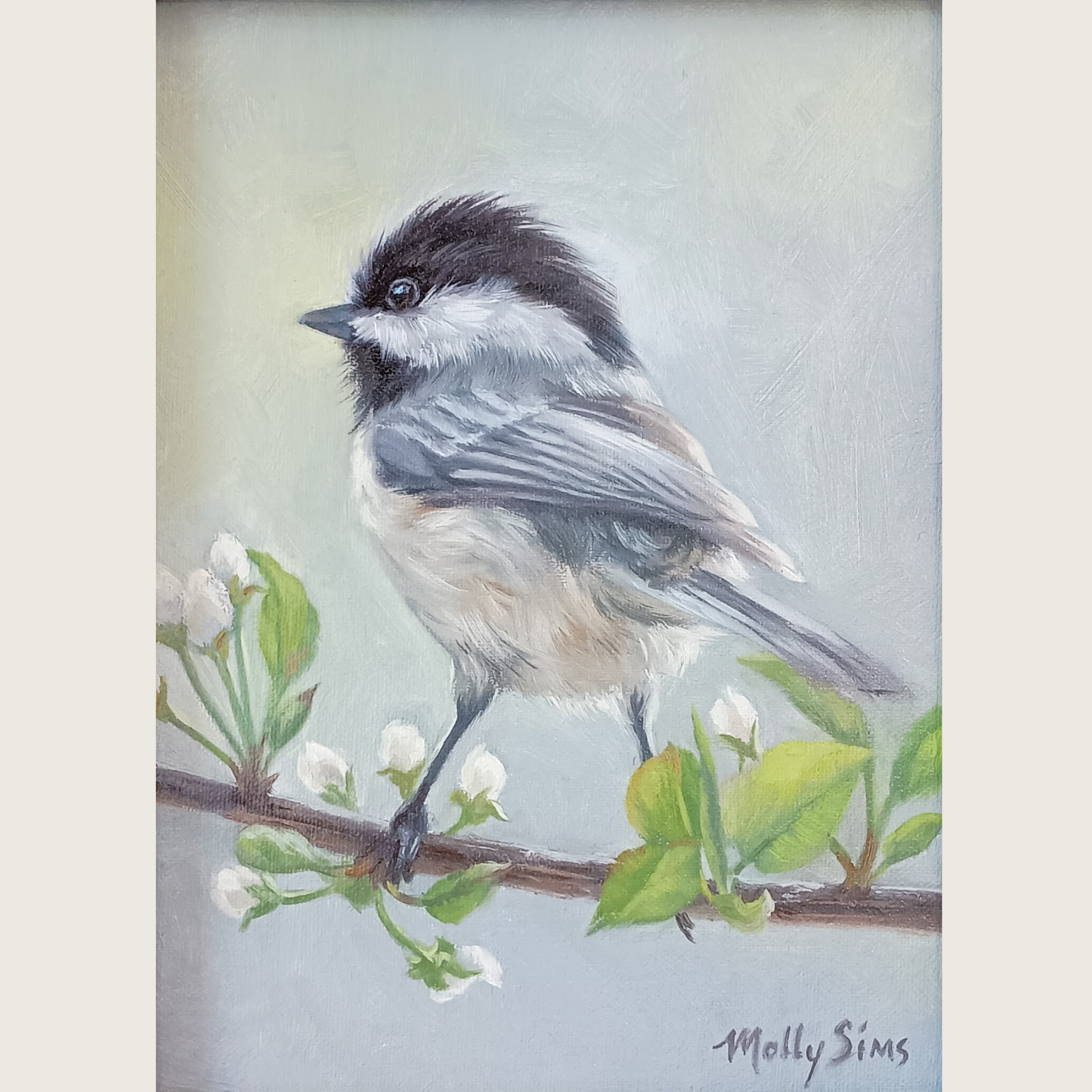 Spring Chickadee ~ 6" x 8"